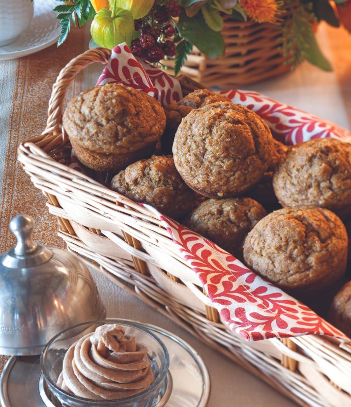Pumpkin Muffins with Cinnamon Honey Butter
