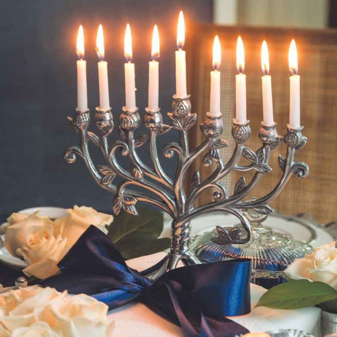 Pewter menorah