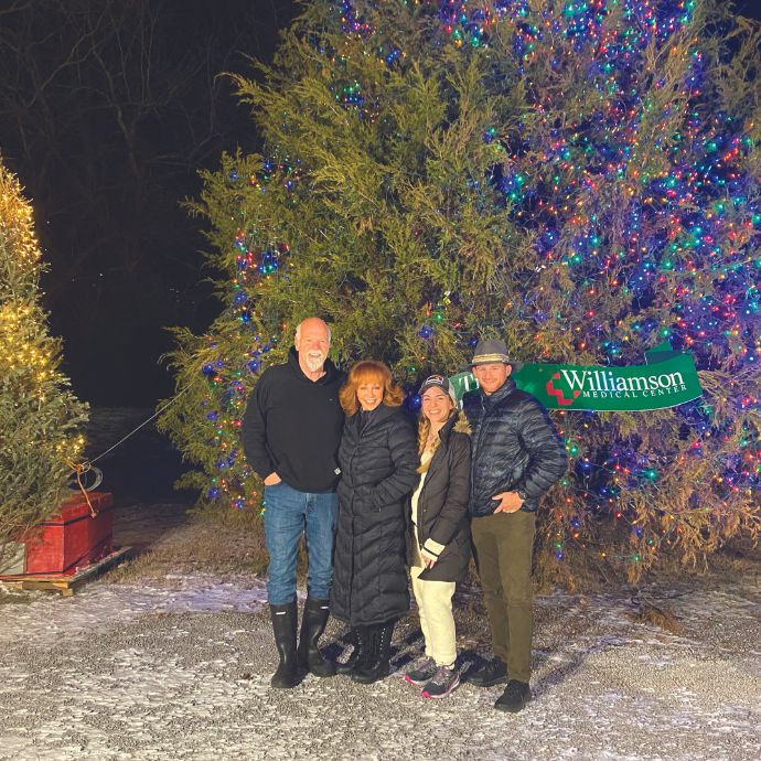 Looking at Christmas lights around town with Rex, Marissa, and Shelby, Nashville, Tennessee, 2022