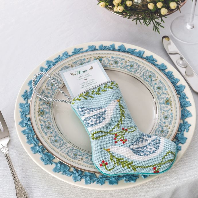 Bauble Stocking with a menu peeking out