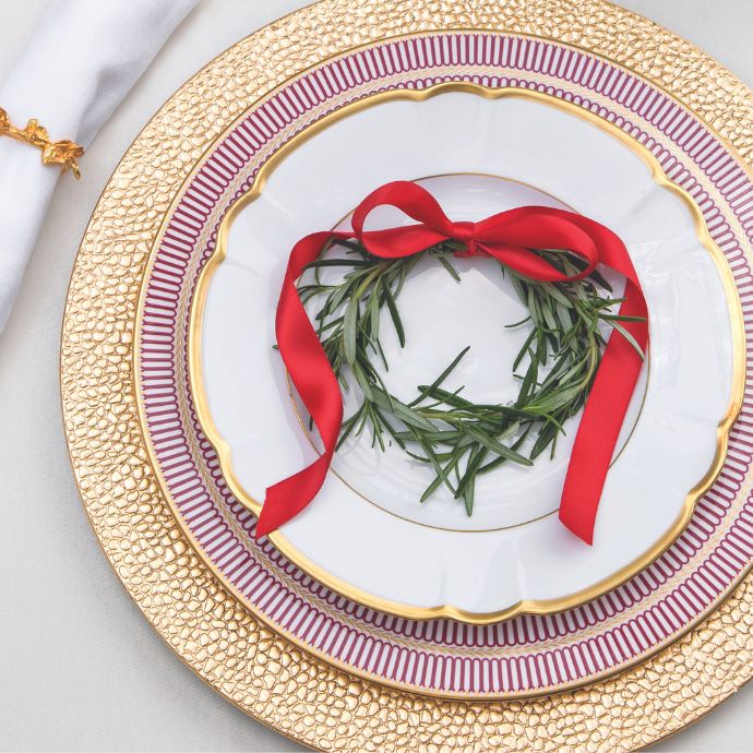 Rosemary wreath on a plate