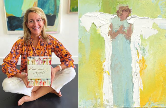 Anne Neilson and an angel painting