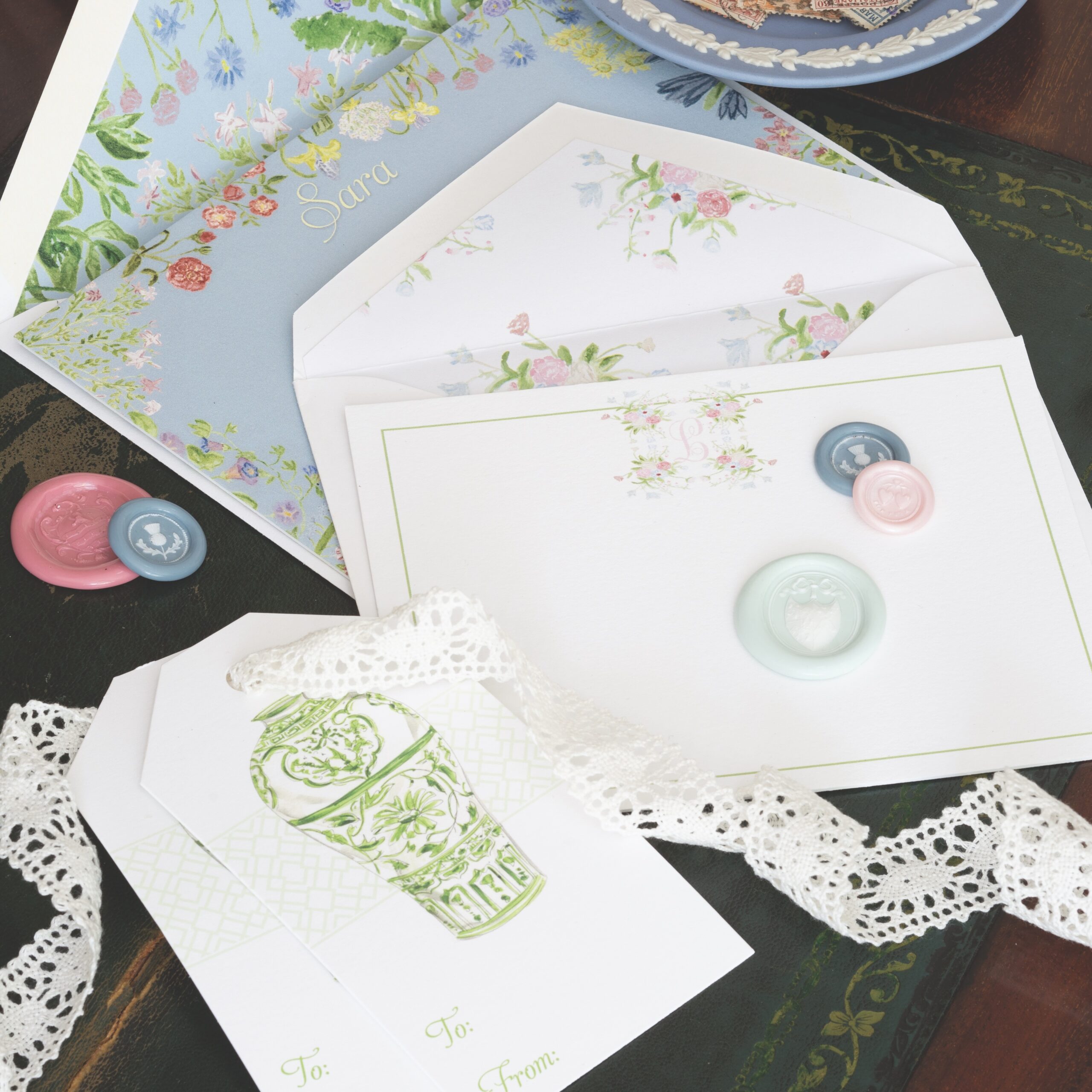 Assorted floral stationery