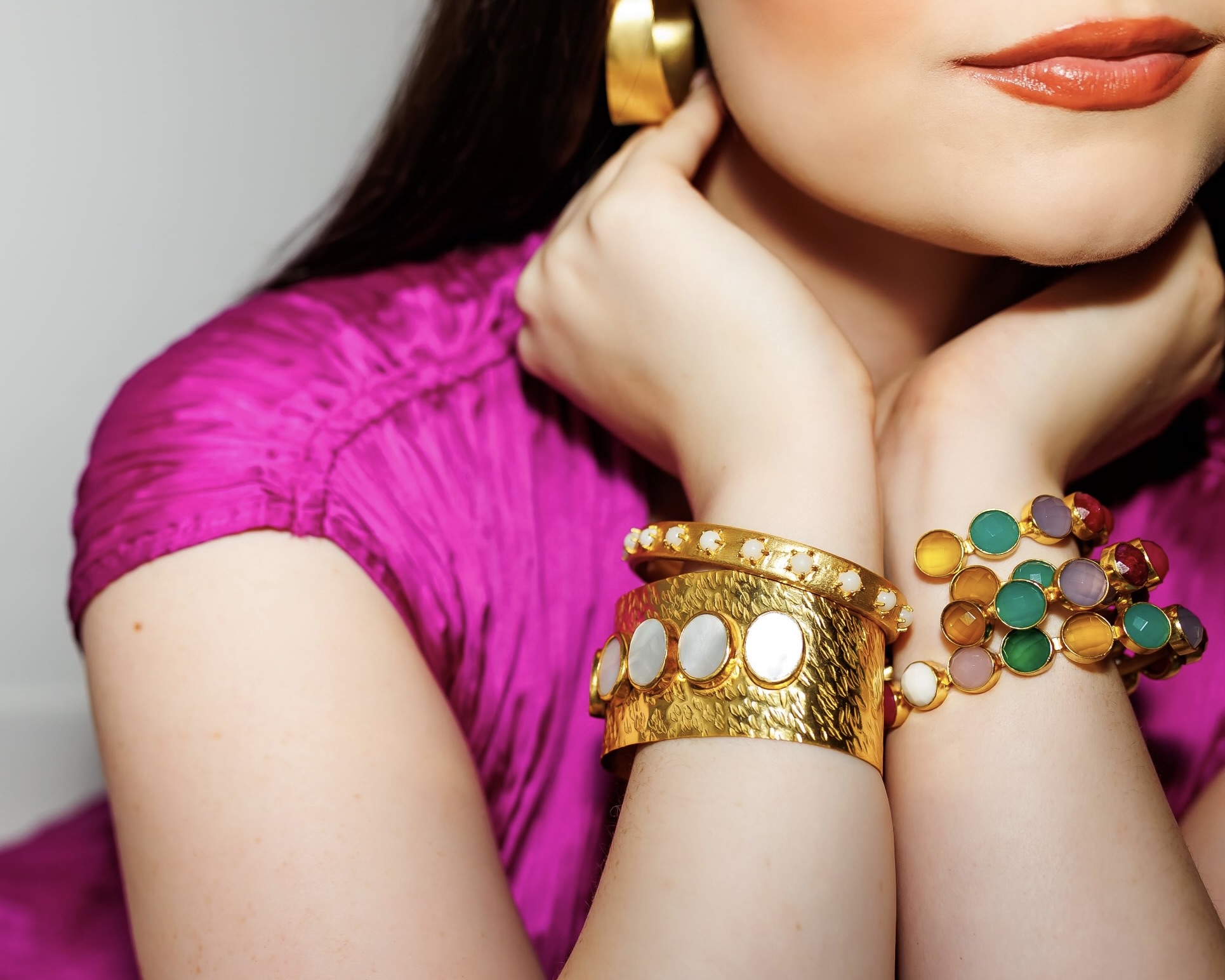 Gold and gemstone bracelets