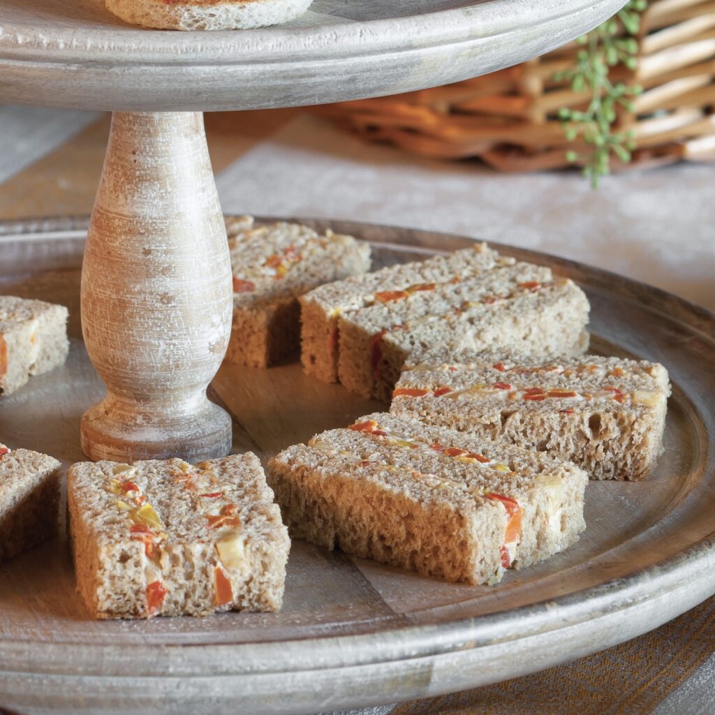 Roasted Vegetable and Cream Cheese Tea Sandwiches