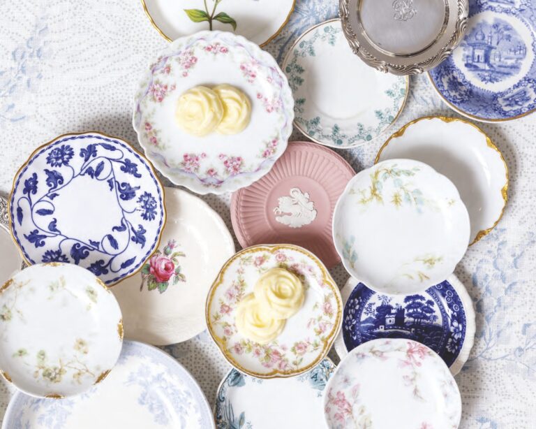 Assorted vintage butter dishes