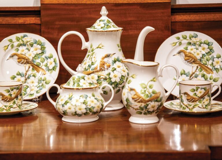 A porcelain tea set