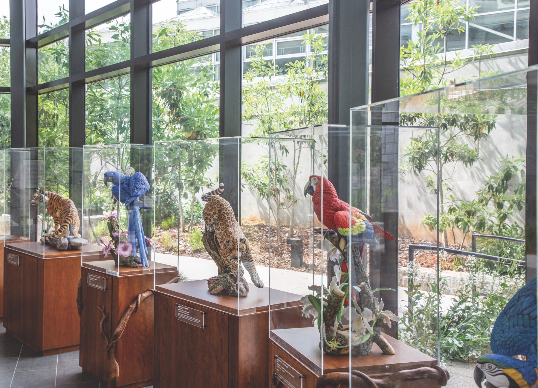 Porcelain bird statues