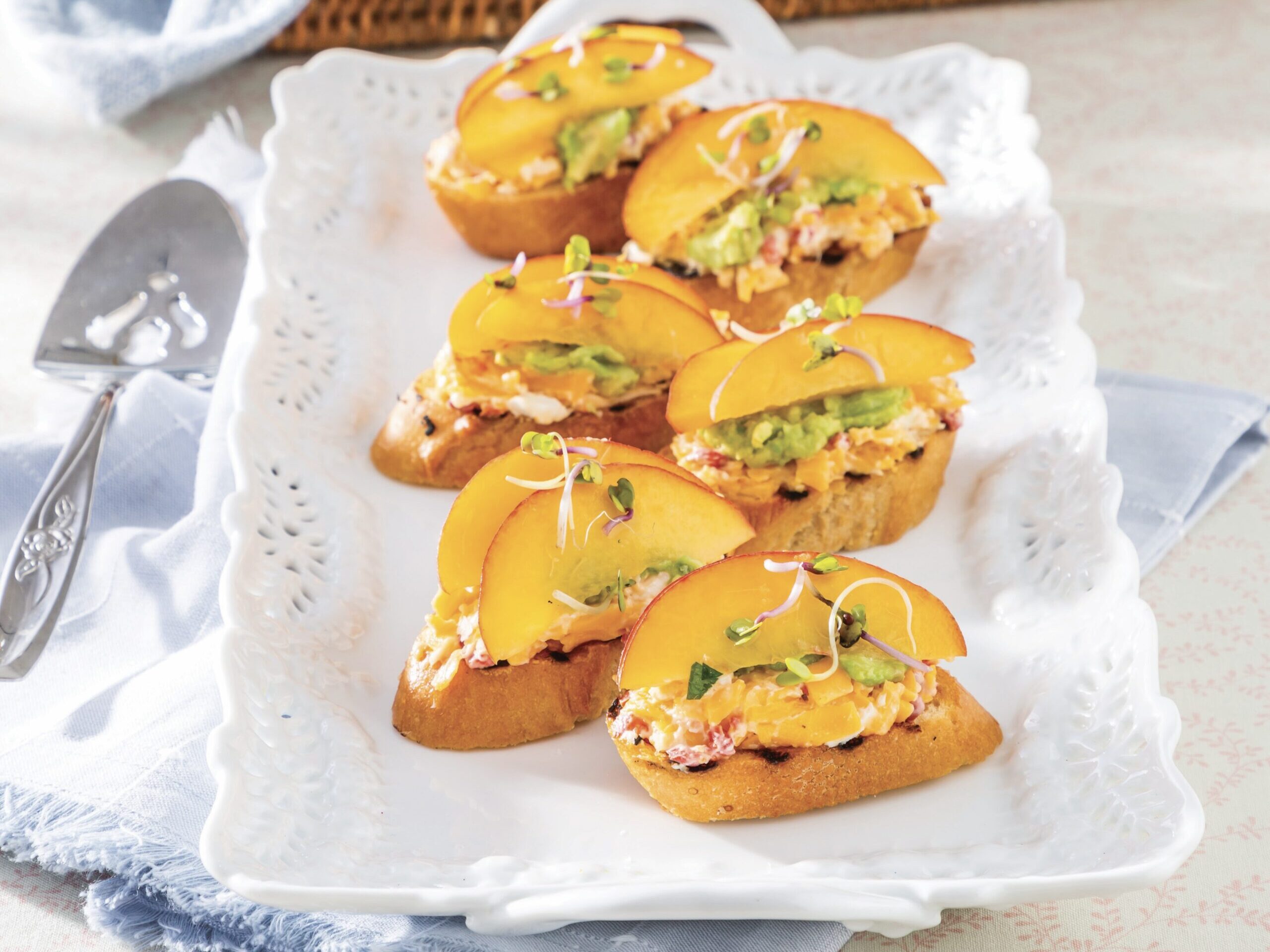 Pimiento Cheese and Grilled Peach Toast