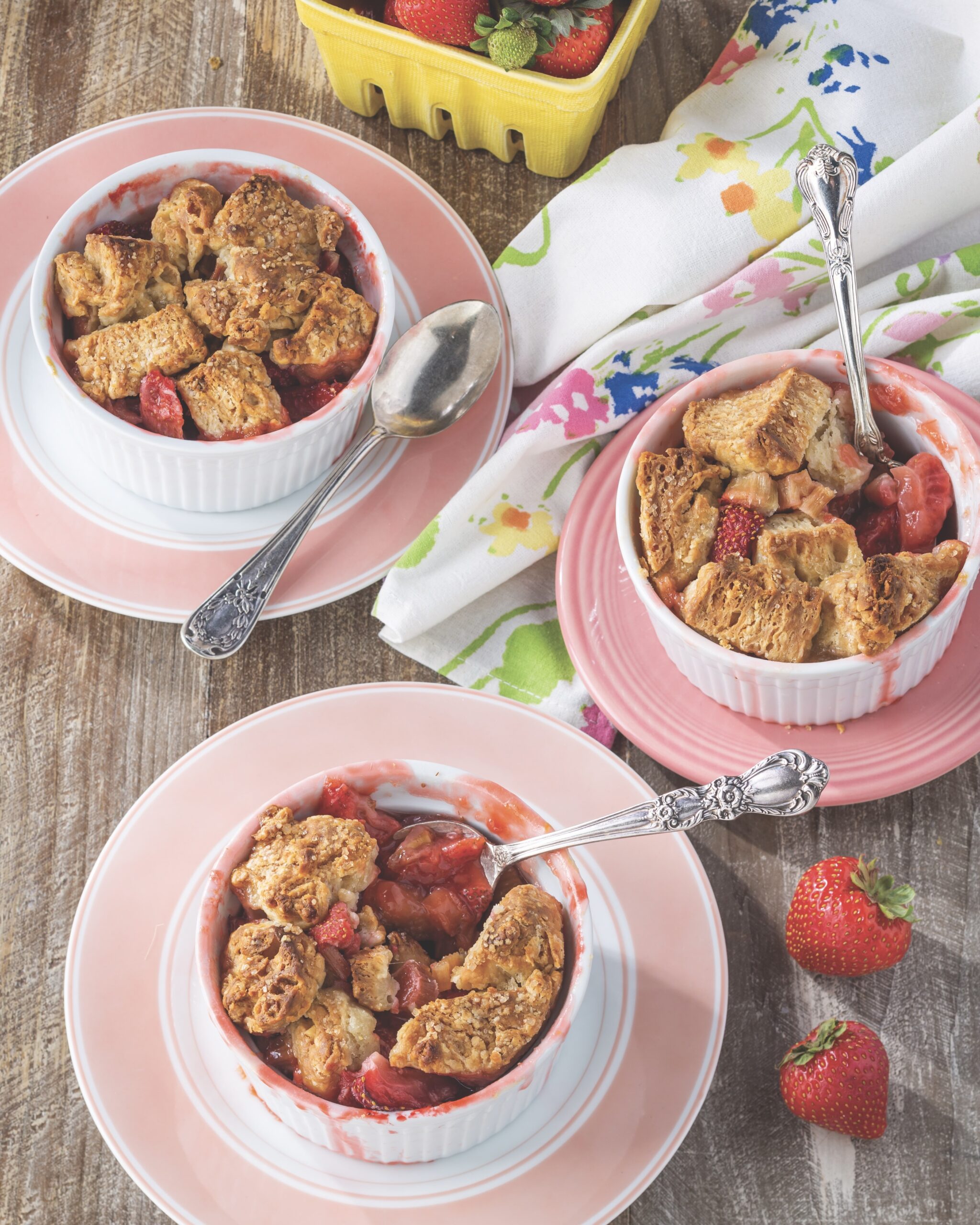 Biscuit Scrap Rhubarb Cobblers