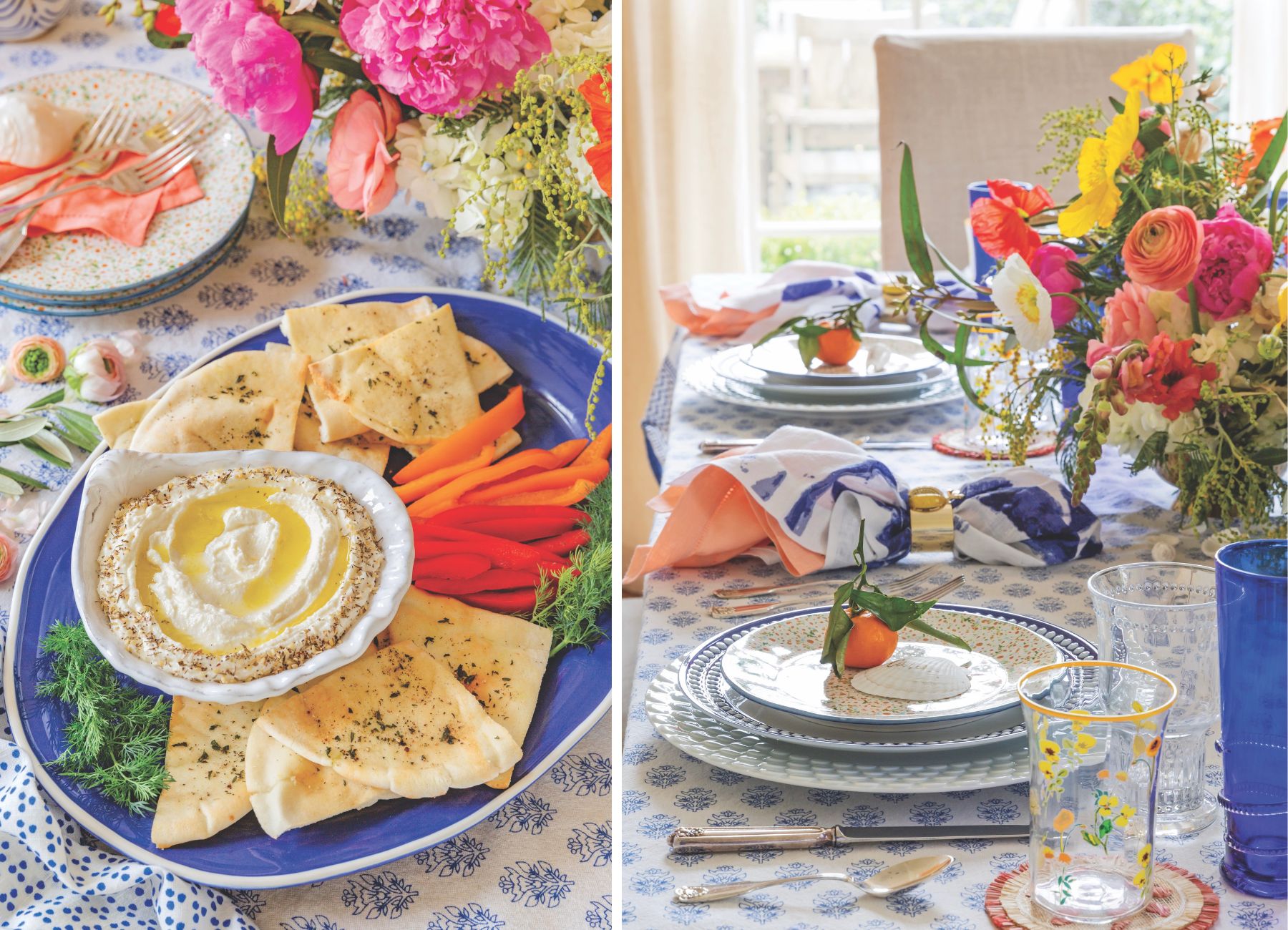 Mediterranean tablescaple and feta dip 