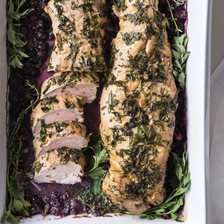Blueberry and Herb-Roasted Pork Tenderloin