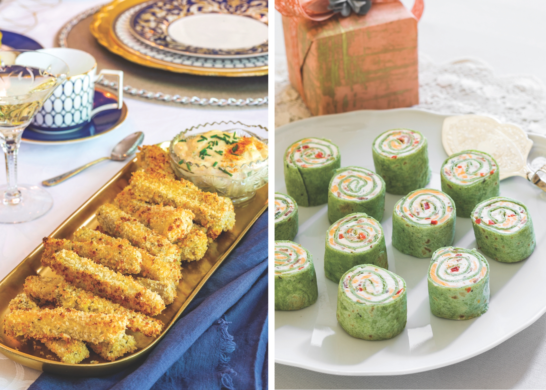 eggplant fries and pinwheel bites.