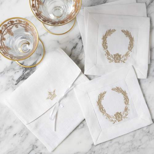 Victoria X Arte Italica Laurel Wreath Cocktail Napkins