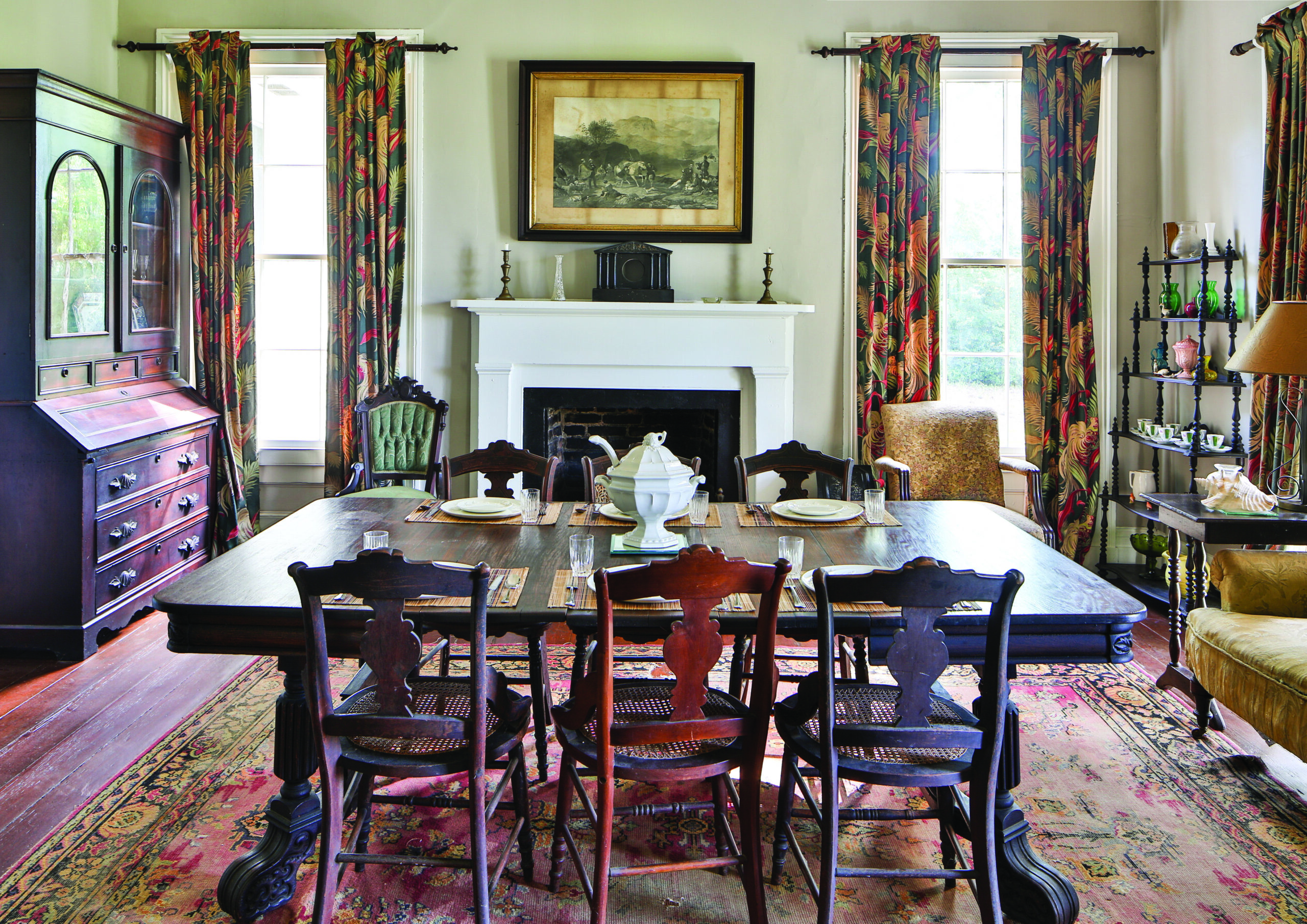 The dining room in Andalusia, the home of Flannery O'Connor.