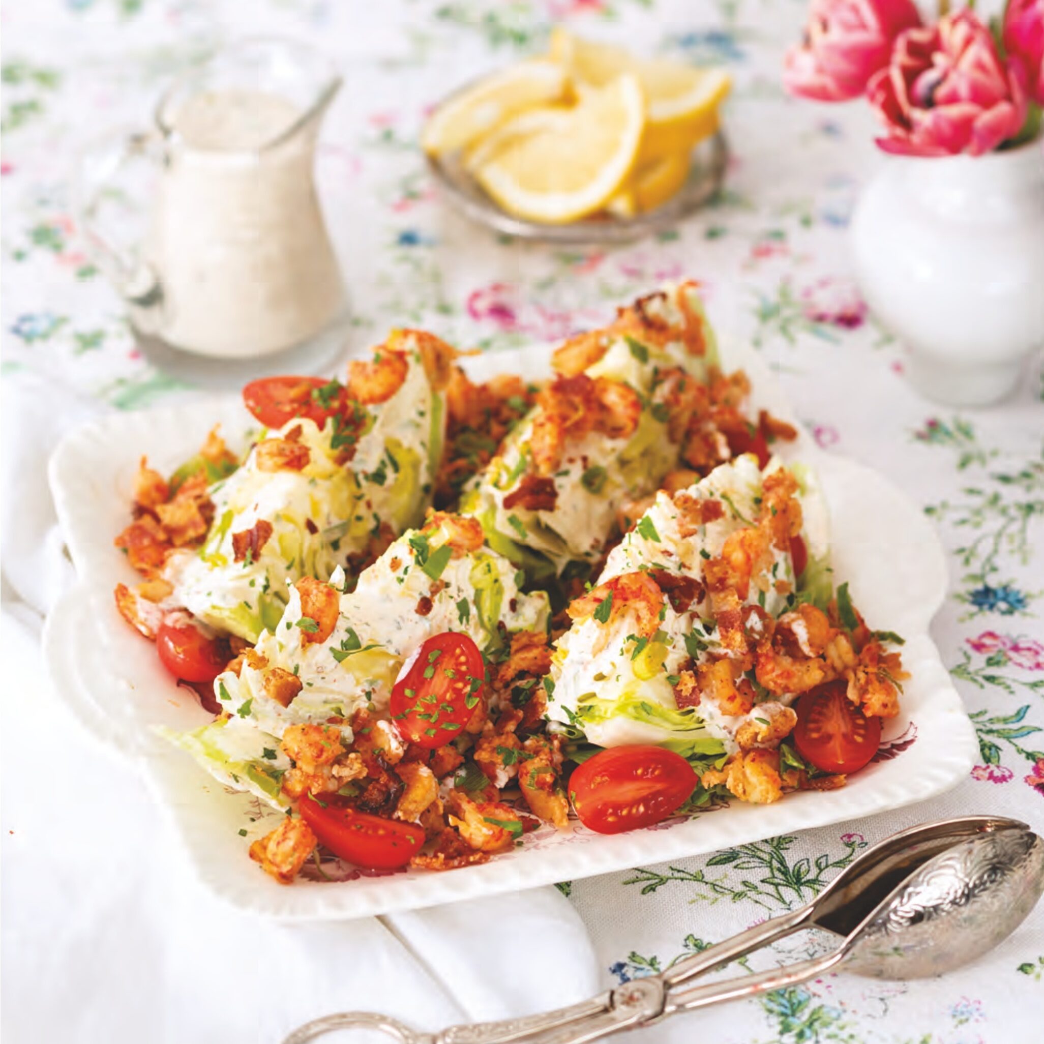Crawfish Wedge Salad on a plate.