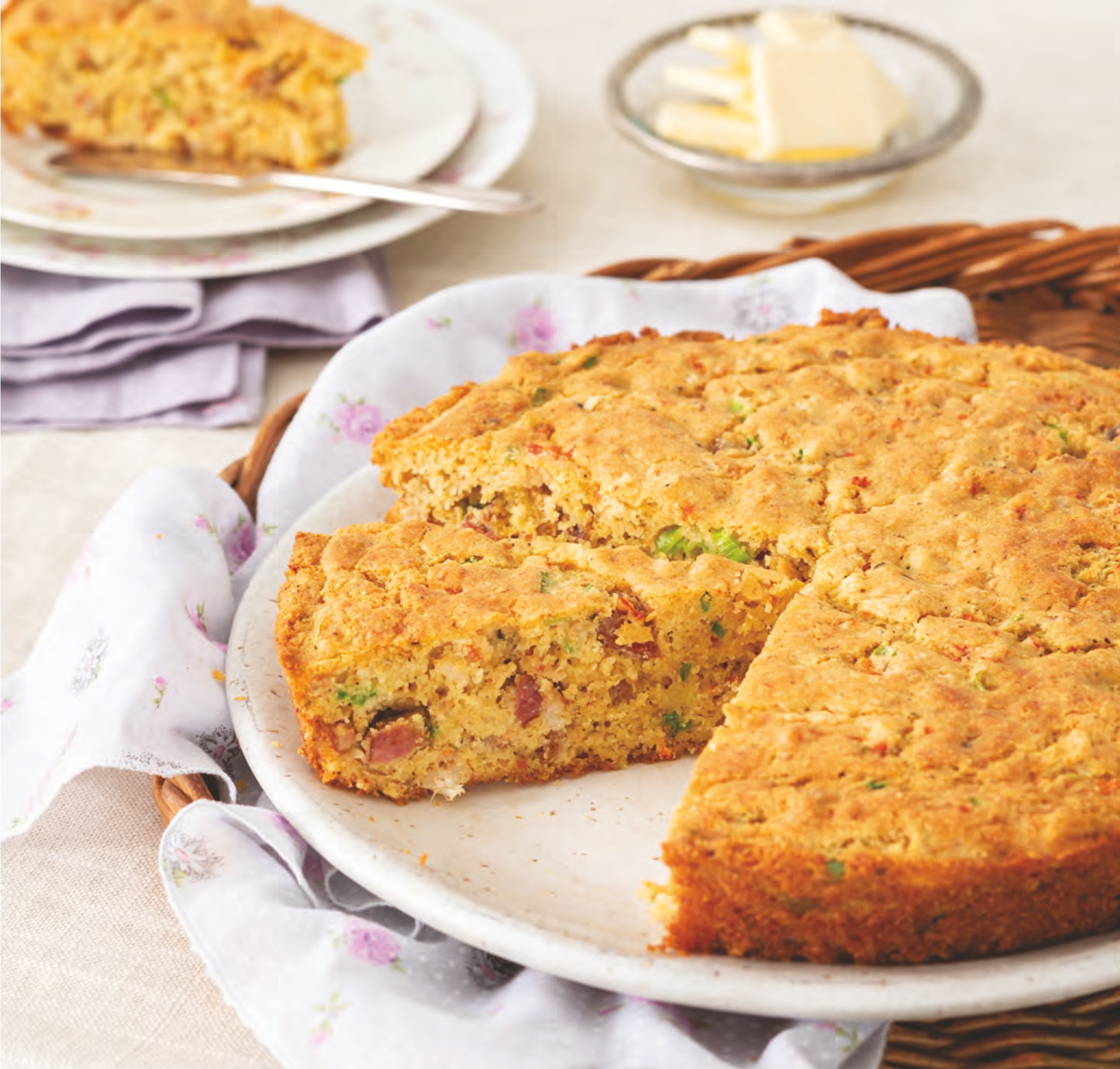 Crawfish and Andouille Cornbread.