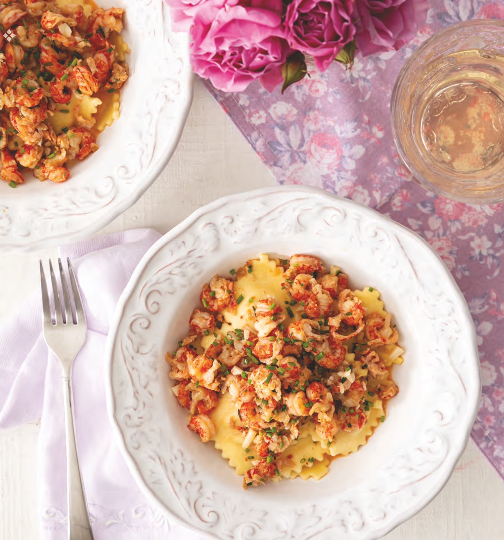 Four-Cheese Ravioli and Crawfish in Sherry Butter Sauce
