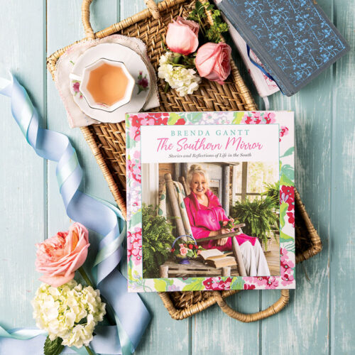 Southern Mirror Cover with Flowers and Tea