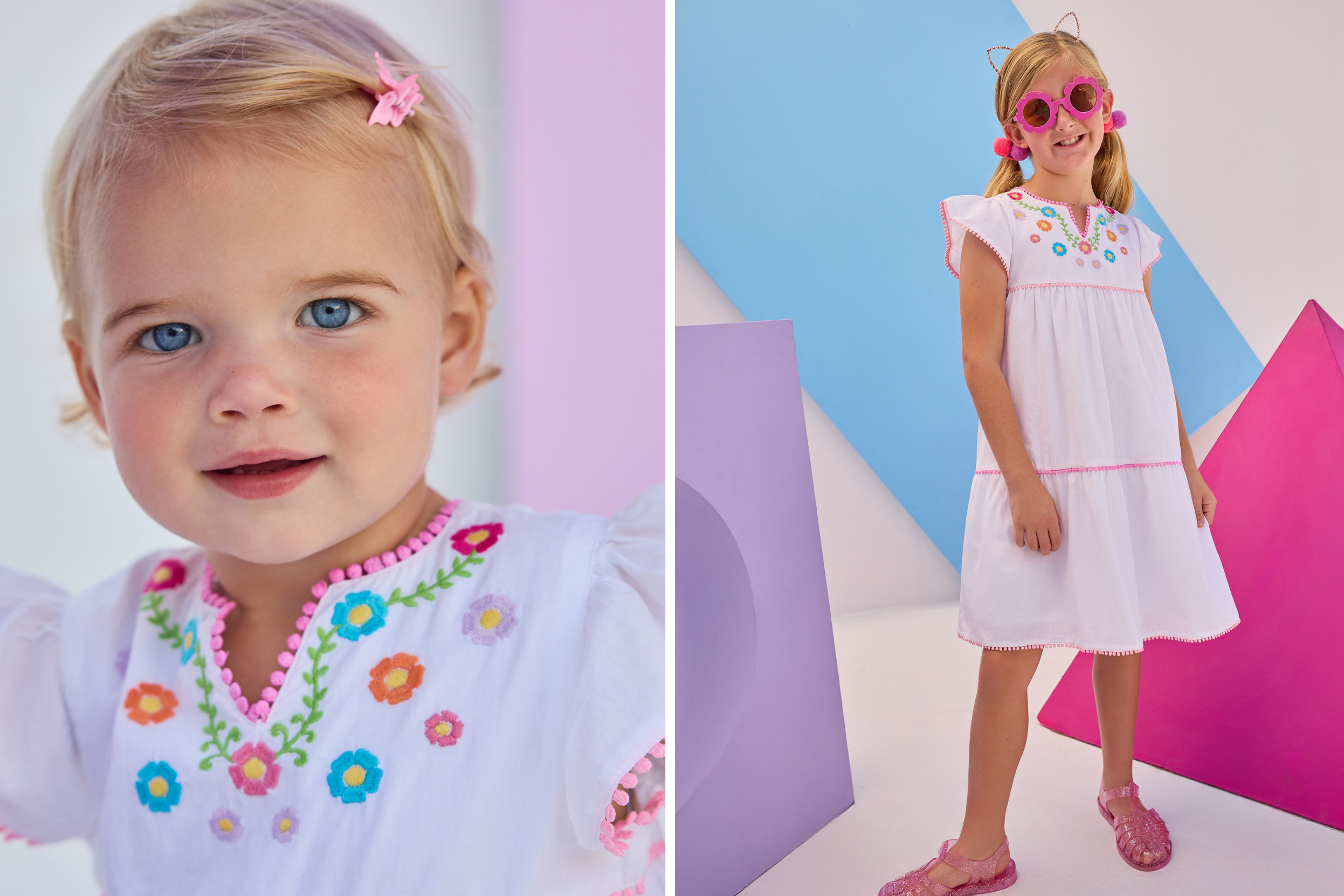 Girls in embroidered dress