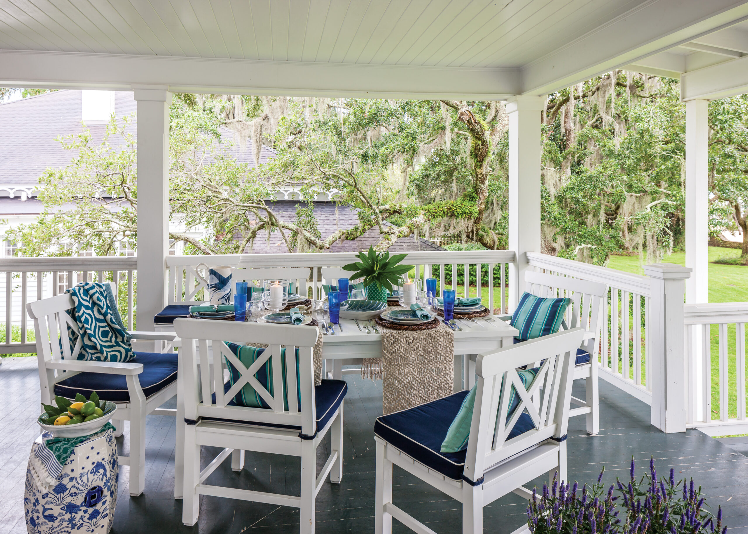 Coastal inspired porch