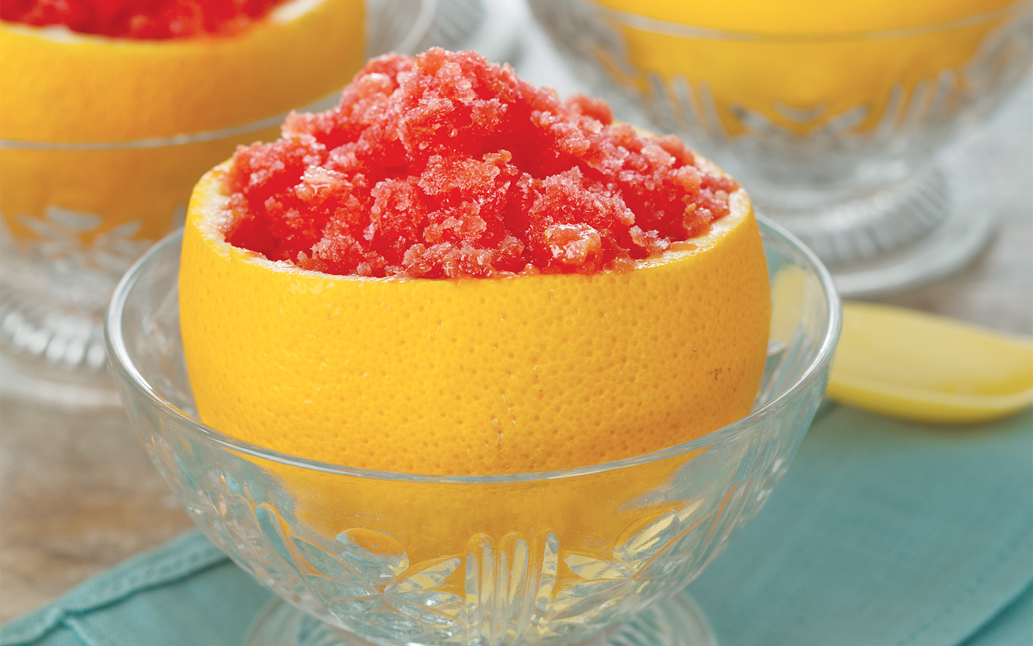 Raspberry-orange granita