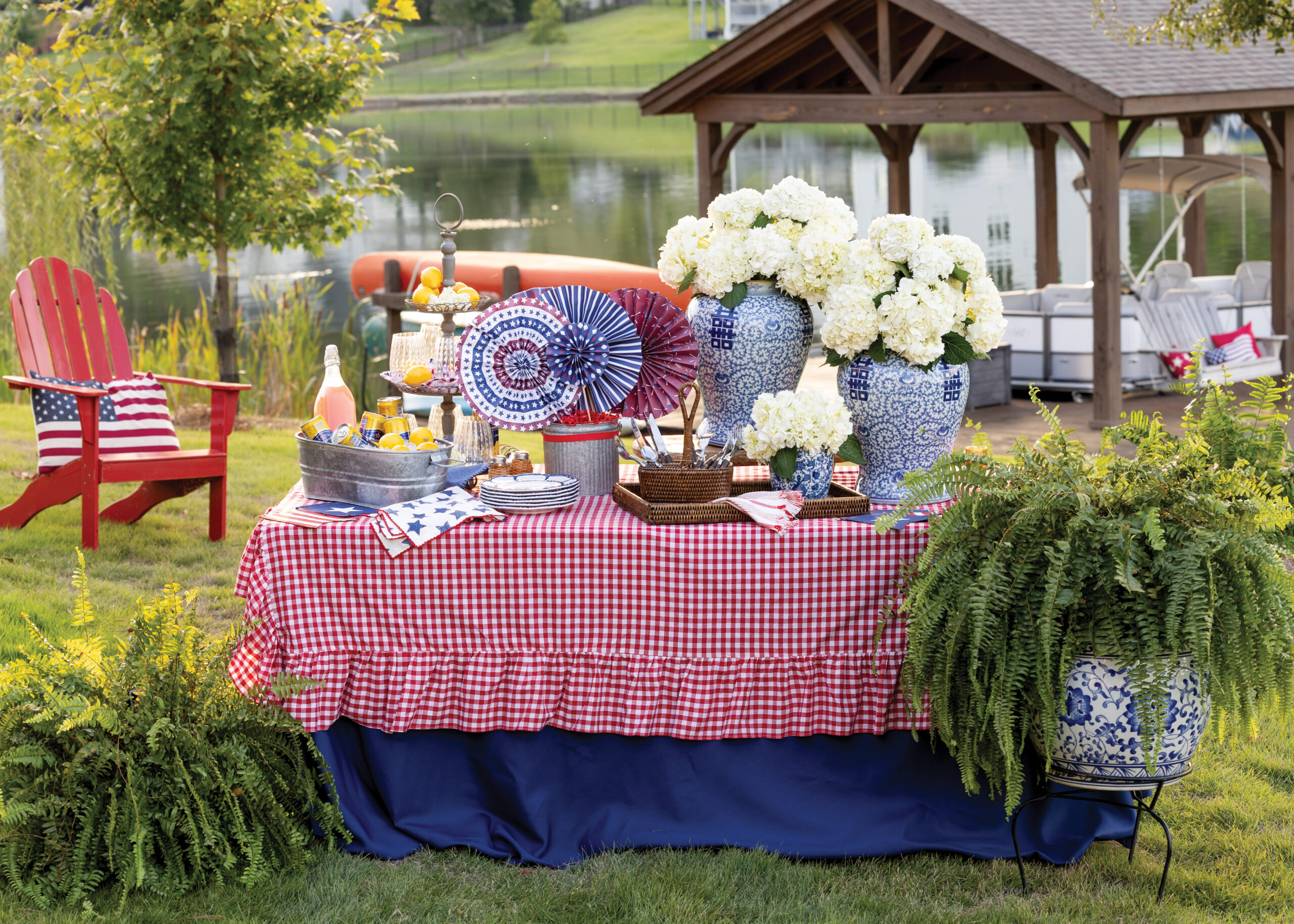 Fourth of July themed spread on a table