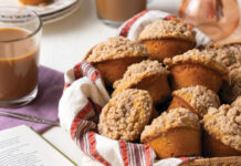 Our Favorite Fall Baking Essentials for Sweet Southern Days Pumpkin muffins in a basket