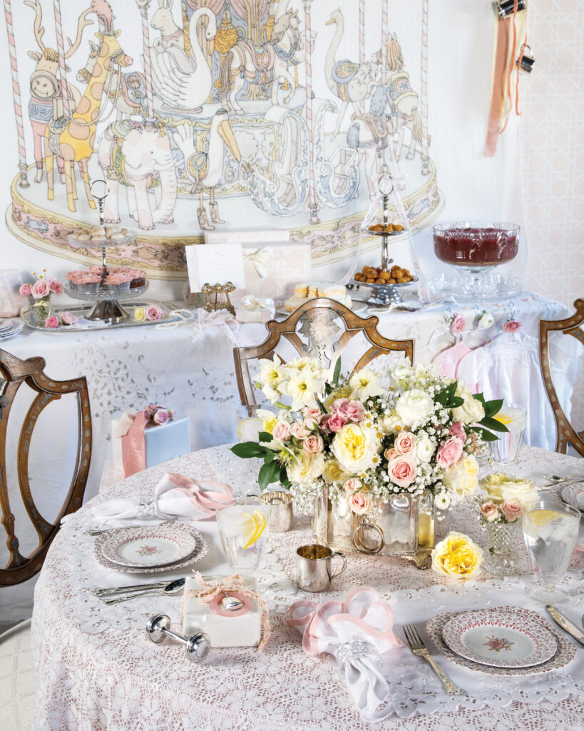 Baby shower tablescape