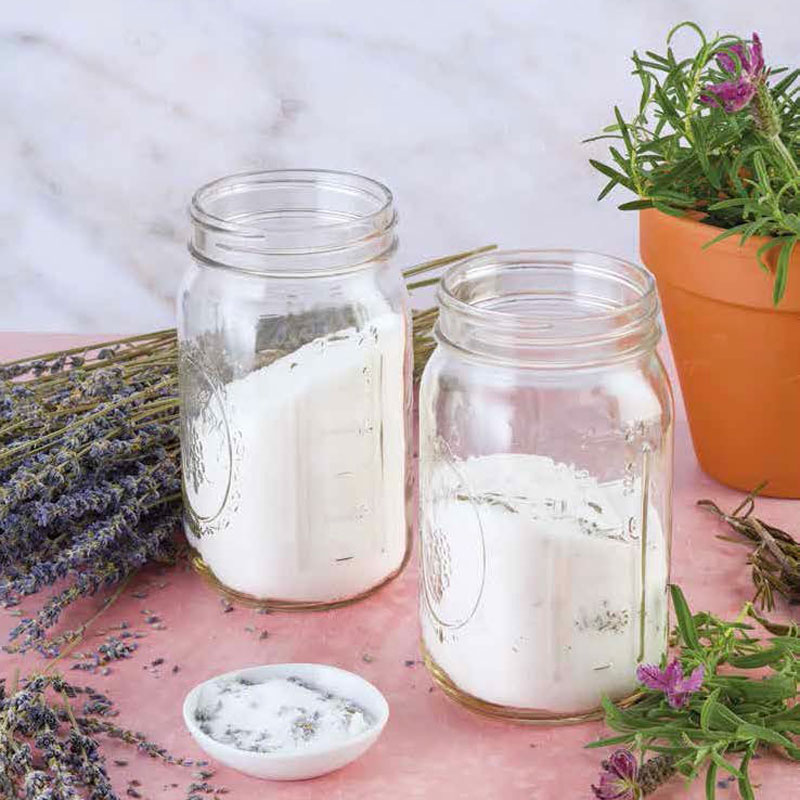 Jar with flour and lavender